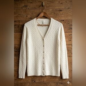A New Day Cream Cable Knit Top~Size Small